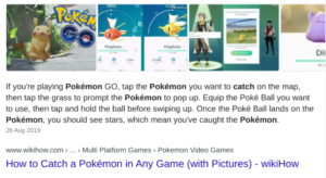 pokemon go featured snippet