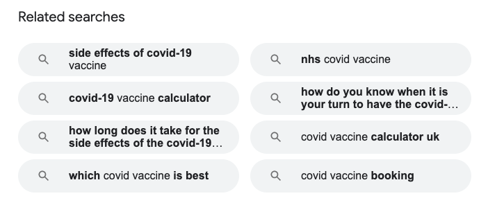 related searches covid-19 vaccines